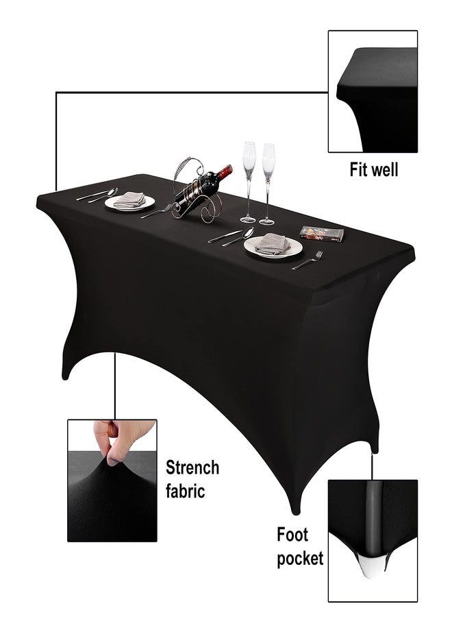 FORLIFE Spandex Table Covers - Fitted Tablecloth for 6ft Rectangular Tables with Stretch Patio Design - Perfect for Weddings, Banquets, and Parties - Available in Black - Image 3
