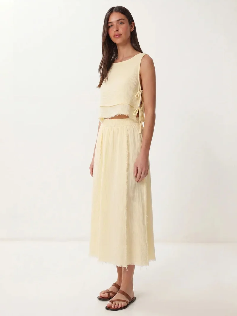 السعادة في إسطنبول ISTANBUL Cotton Sleeveless Blouse And Midi Skirt Set