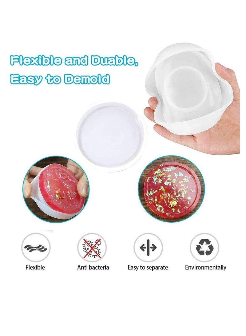 5 Pack Silicone Coaster Molds Set for Creative DIY Projects Hexagon Square Round Shapes Perfect for Resin Crafting and Custom Coaster Making - Image 4
