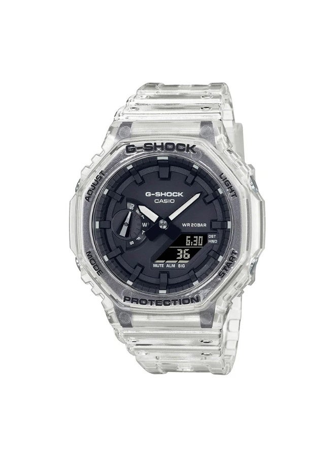 Casio G-SHOCK GA-2100SKE-7ADR “Skeleton”, Carbon Core Guard Analog-Digital Watch, Octagonal Bezel, Shock Resistant, 200M Water Resistant, Double LED Light, World Time - Image 1