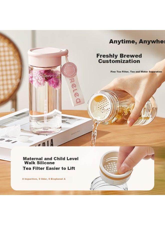 Relea Water Bottle For Women, Plastic Cup, Tritan Material, Stylish Summer Outdoor Portable Tea Cup, Student And Children's Water Bottle Gift - Image 3