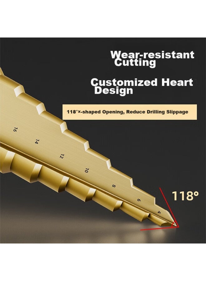 Huhao Pagoda Drill Bit, Metal Hole Cutter, High Hardness Iron Plate, Stainless Steel Drilling, Conical Step Drill Bit, Hole Opener, Hole Enlarger - Image 3