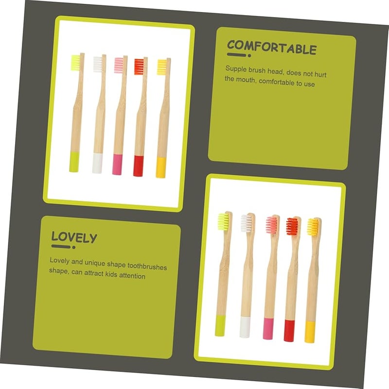 5Pcs Bamboo Charcoal Soft Bristle Toothbrush Set For Kids Ergonomic Safe Oral Care - Image 5