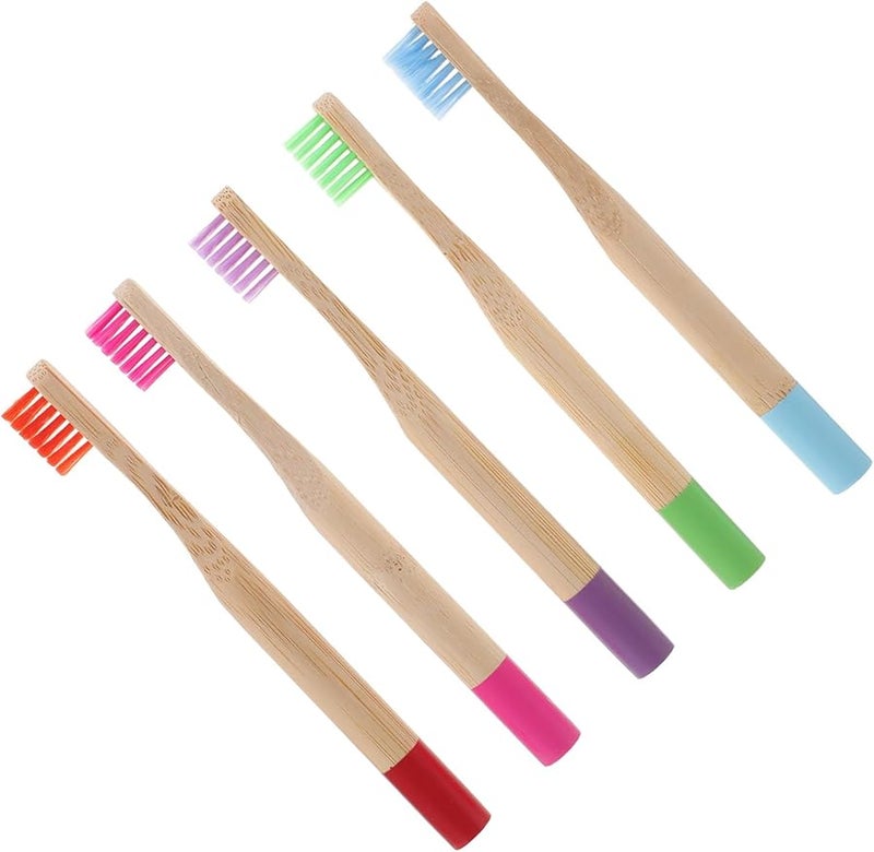 5Pcs Bamboo Charcoal Soft Bristle Toothbrush Set For Kids Ergonomic Safe Oral Care - Image 2