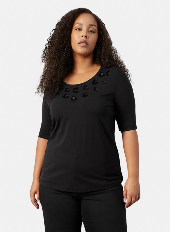 GERRY WEBER Top With Mid-Length Sleeves And Sequin Embellishment  - Image 1