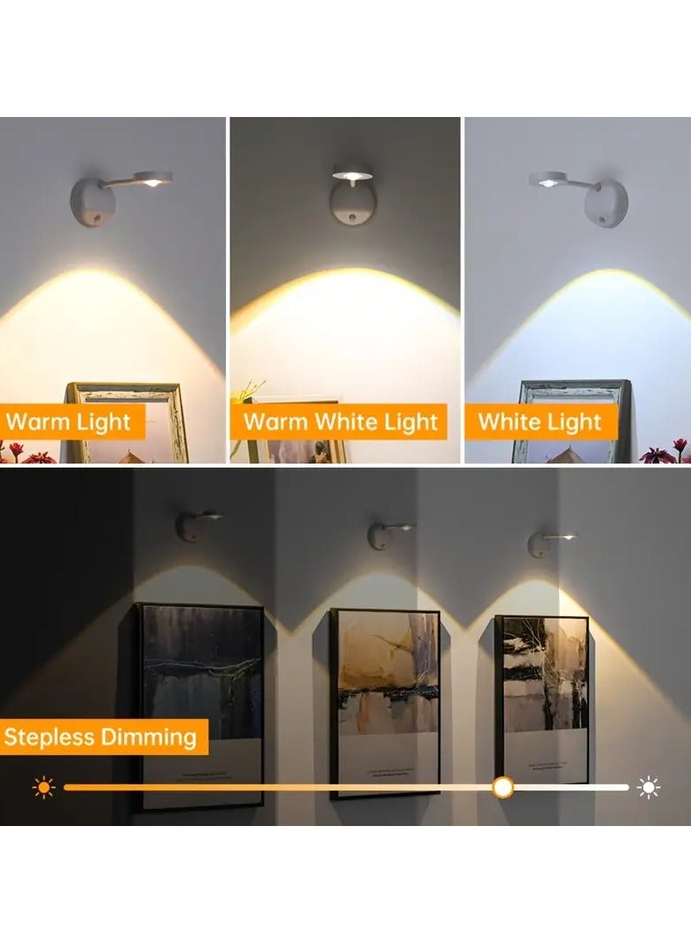سمارت مصباح جداري ذكي ليد  لاسلكي قابل لإعادة الشحن ، زاوية قابلة للتعديل وسطوع مناسب وتثبيت مزدوج , مصباح للممرات وغرف المعيشة والزاويا المظلمة ,بطارية 1200 ملي أمبير ,18.8 * 8.2 سم - Image 4