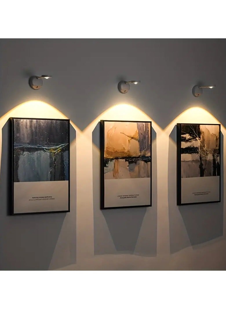 سمارت مصباح جداري ذكي ليد  لاسلكي قابل لإعادة الشحن ، زاوية قابلة للتعديل وسطوع مناسب وتثبيت مزدوج , مصباح للممرات وغرف المعيشة والزاويا المظلمة ,بطارية 1200 ملي أمبير ,18.8 * 8.2 سم - Image 5