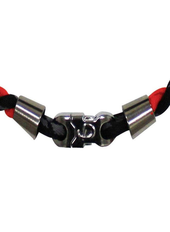 PHITEN Tornado Chrome Titanium Necklace, Black/Red, 18-Inch - Image 3
