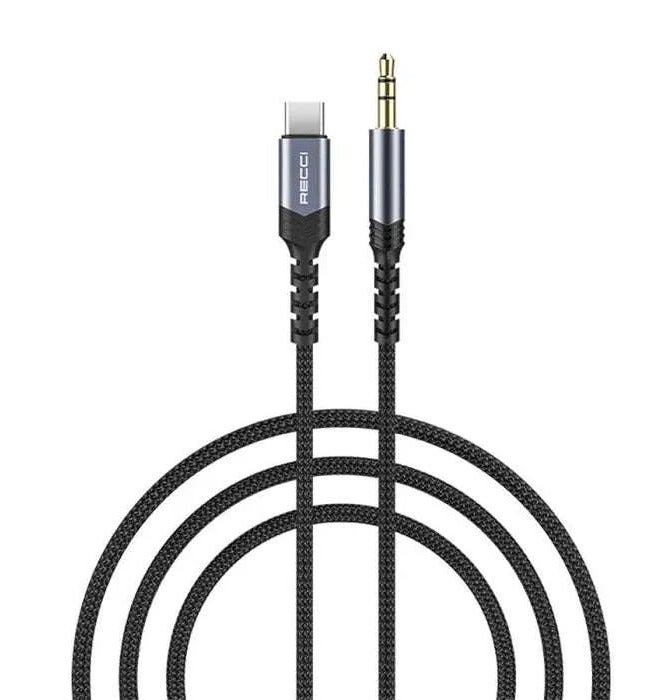 ريتشي كابل صوت (AUX) Type-C إلى 3.5mm طوله 120 سم يدعم نقل الصوت بجودة Hi-Fi عالية النقاء بدون تشويش - Image 1