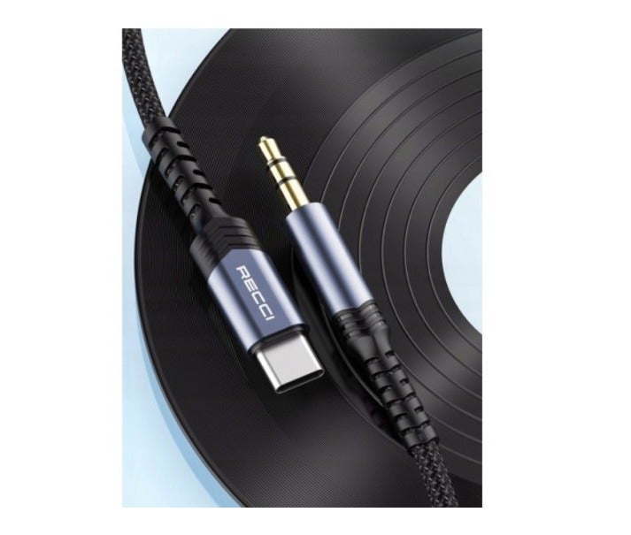 ريتشي كابل صوت (AUX) Type-C إلى 3.5mm طوله 120 سم يدعم نقل الصوت بجودة Hi-Fi عالية النقاء بدون تشويش - Image 3