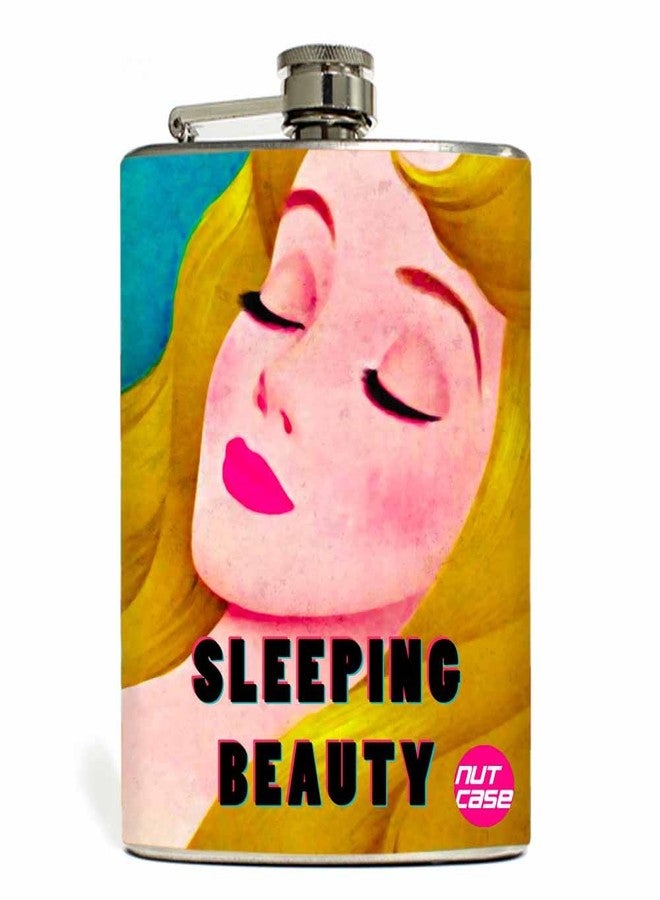 Nutcase Designer Hip Flask 9 Oz Nutcase - with Free Funnel Along - Sleeping Beauty - Image 1