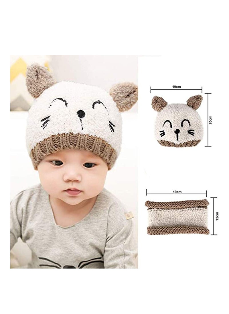 Excefore - Hat and Circle Scarf Set Hat Scarf Set, Knitted Hat and Scarf Set Winter Hat Ski Scarf Set Wool Lining, Soft to the Touch, Skin-Friendly, Not Irritating, Unisex - Image 1