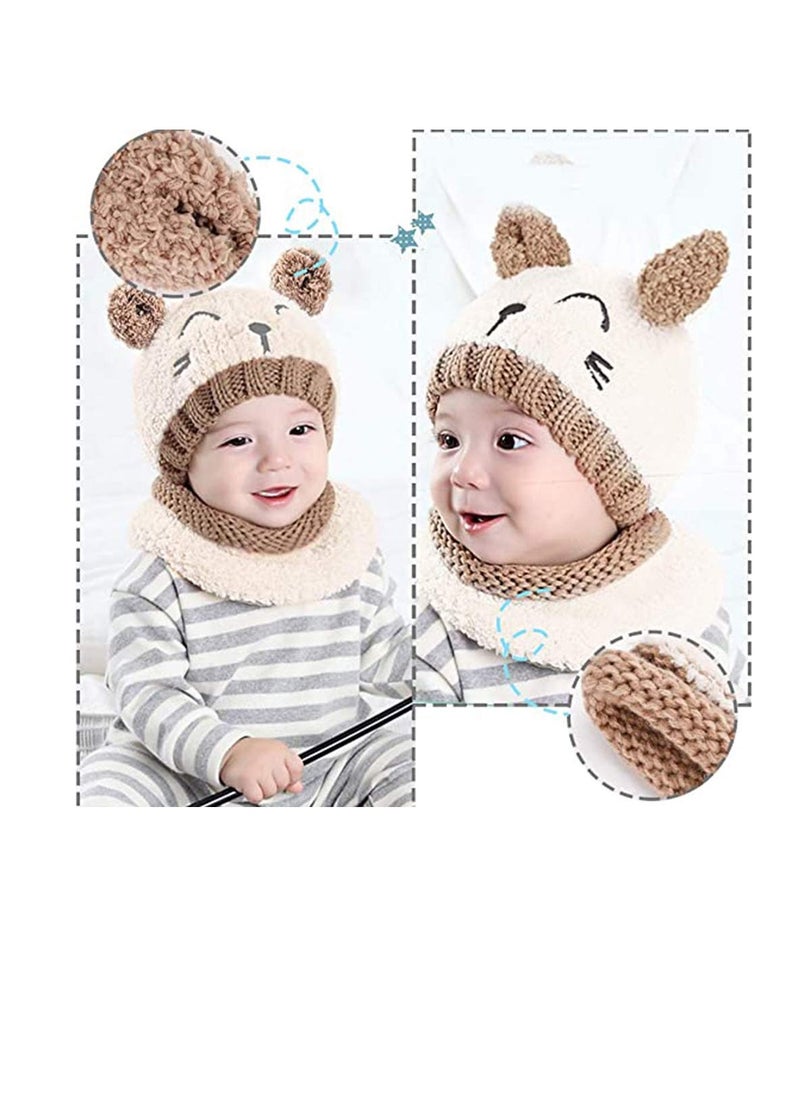 Excefore - Hat and Circle Scarf Set Hat Scarf Set, Knitted Hat and Scarf Set Winter Hat Ski Scarf Set Wool Lining, Soft to the Touch, Skin-Friendly, Not Irritating, Unisex - Image 1