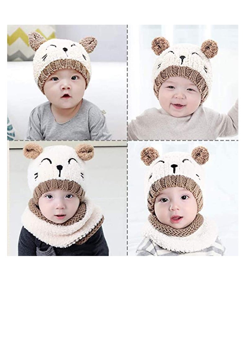 Excefore - Hat and Circle Scarf Set Hat Scarf Set, Knitted Hat and Scarf Set Winter Hat Ski Scarf Set Wool Lining, Soft to the Touch, Skin-Friendly, Not Irritating, Unisex - Image 1