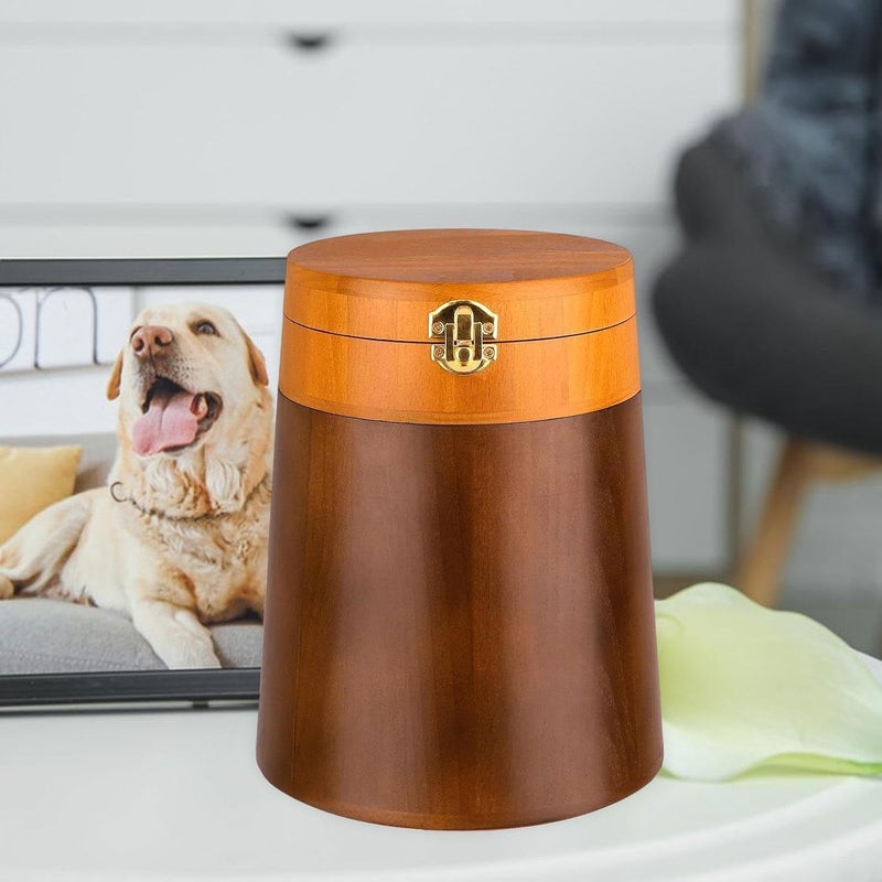 Pet Urn Memorial Ash Holder Wood Retain Memories Container Jar Funeral Keepsake Cremation Urn for Puppy Kitten Cat Dogs - Image 4