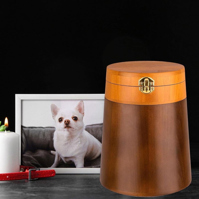 Pet Urn Memorial Ash Holder Wood Retain Memories Container Jar Funeral Keepsake Cremation Urn for Puppy Kitten Cat Dogs - Image 3