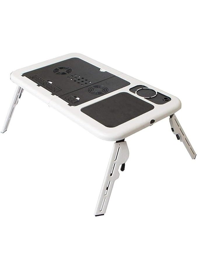 E-Table Portable Laptop Desk with Cooler Fan – Lightweight, Foldable & Comfortable Stand for Home, Office, or Travel