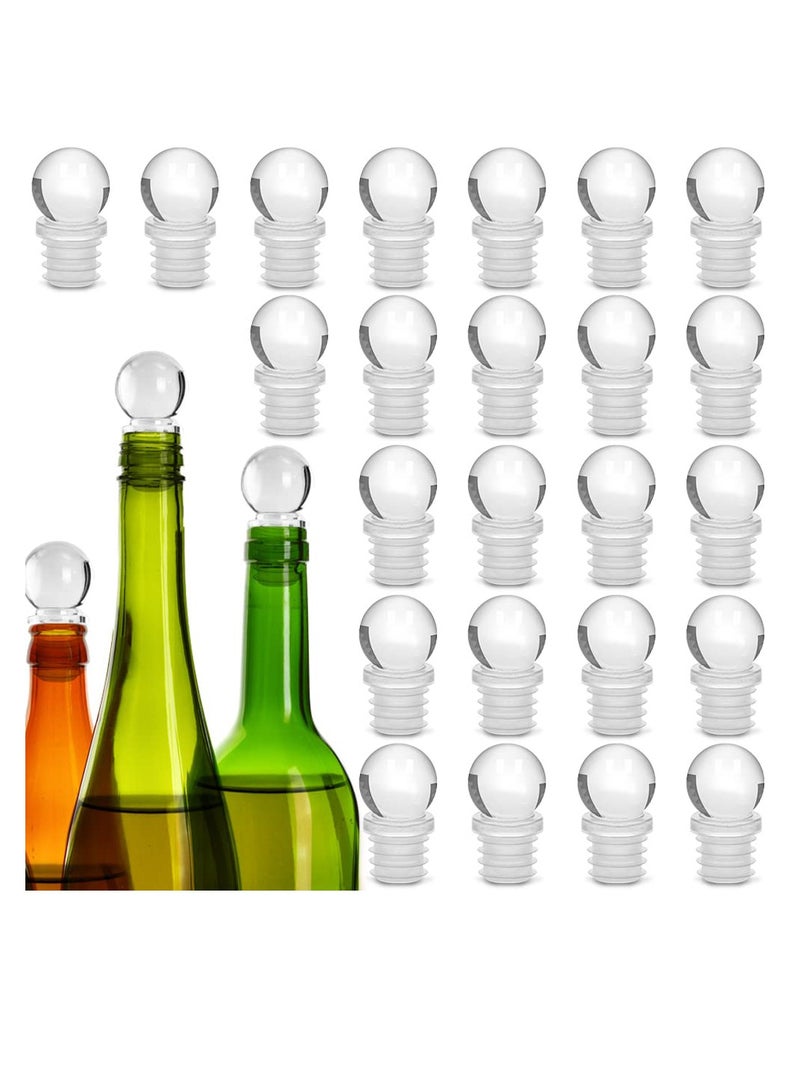 Excefore Wine Bottle Stoppers 24 Pack Wine Stoppers Reusable Wine Corks Bottle For Decanter Beverages Champagne Liquors Oils Diffuser Bottles - Image 1