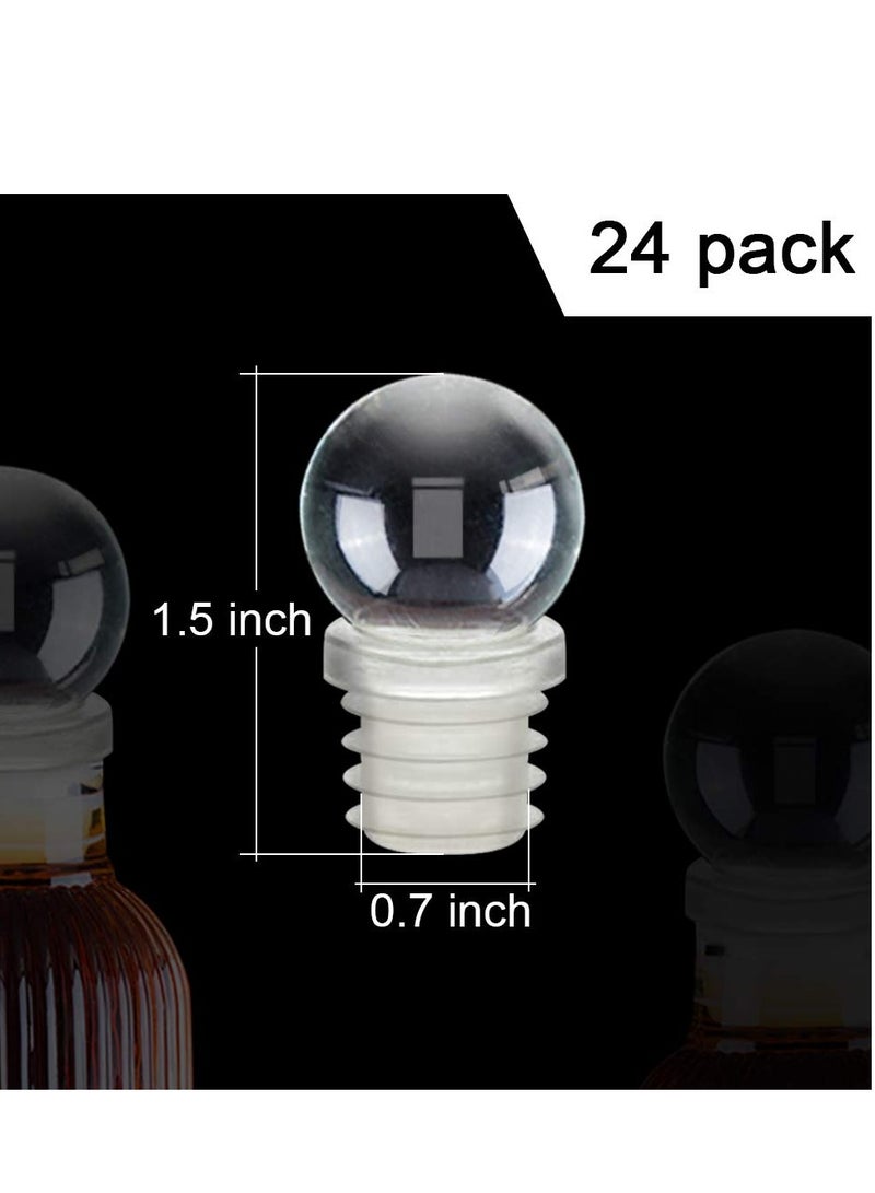 Excefore Wine Bottle Stoppers 24 Pack Wine Stoppers Reusable Wine Corks Bottle For Decanter Beverages Champagne Liquors Oils Diffuser Bottles - Image 2