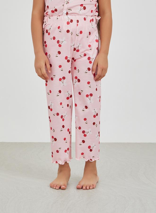 ستايلي طقم بيجامة وبلوزة بأزرار بطبعة شاملة - Image 5