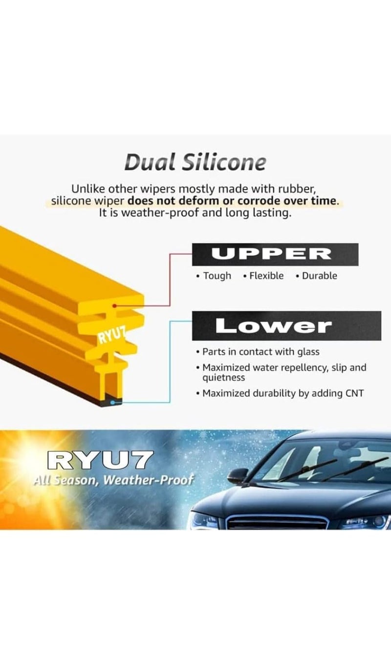 RYU7 Rear Wiper Only Blade Exact Fit Design Compatible With Polo - Image 4