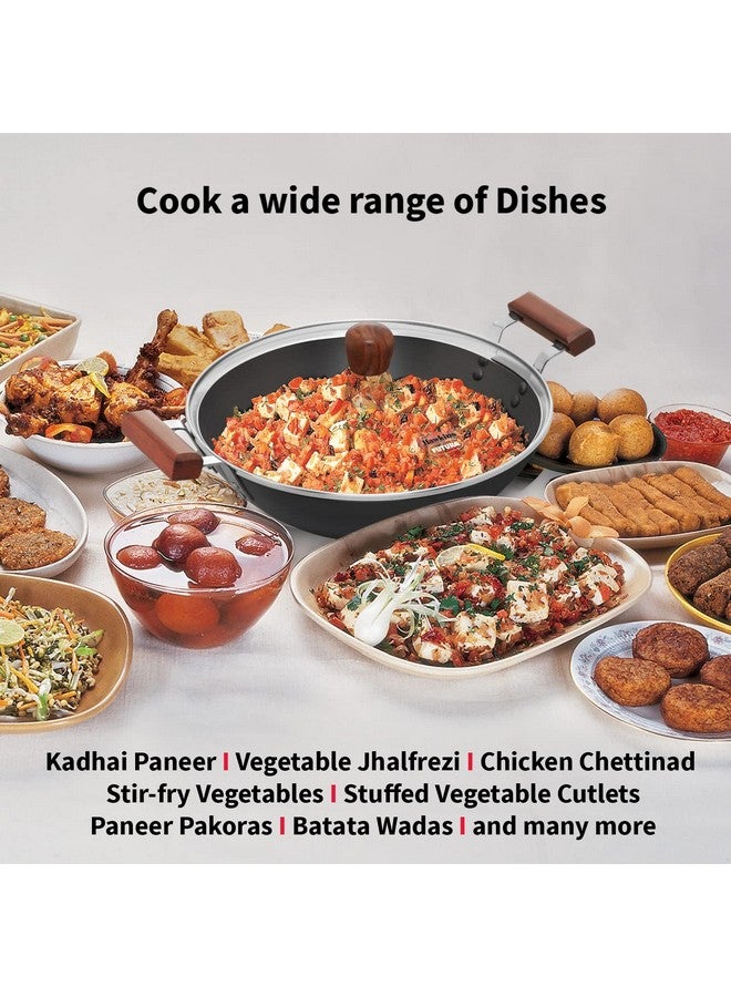 Hawkins Futura 3.75 Litre Deep-Fry Pan, Hard Anodised Kadhai with Glass Lid, Induction Frying Pan, Black (IAD375G) - Image 5