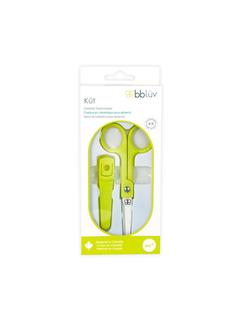 bbluv bblüv Küt Ceramic Food Scissors | Baby Food Cutter | Safe, BPA-Free, Rust-Proof Blades | Easy to Clean | Portable with Blade Cover | 6M+ | Designed in Canada - Image 2