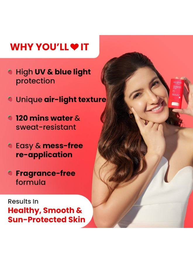 دوت آند كي واقي شمس ستروبيري ديو بعامل حماية 50، للاستخدام أثناء التنقل، واسع الطيف، حماية من أشعة الشمس فوق البنفسجية الطويلة والمتوسطة، مع حمض الهيالورونيك والسيراميد، مناسب للبشرة العادية، لترطيب البشرة ووقايتها من العوامل الخارجية، خالٍ من المتاعب، 20 جم - Image 3