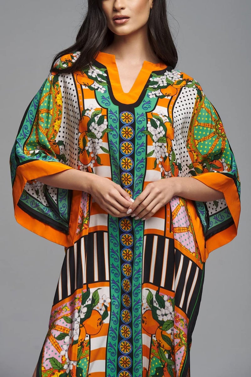 YouKD Maxi Robe V-Neck Kaftan Boho Beach Cover Up Dress Plus Size Loungewear for Women - Image 5