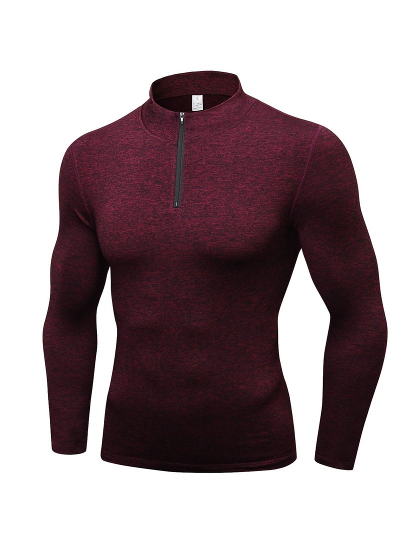 نيبمينينت Men Quick Dry Breathable Long Sleeve Shirt Red - Image 1