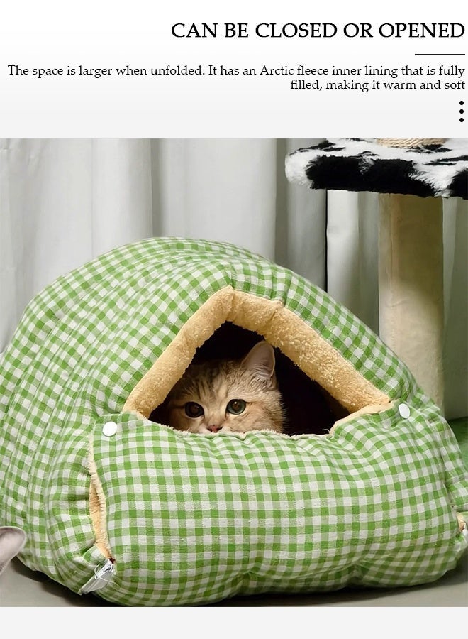DUNISO Half-Enclosed Cat Bed,Cat House, Cat Cave, Cat Sleeping Bed,Soft Plush Indoor Pet Bed Sofa,Washable Dog Bed,Portable Winter Warm Pet Bed Puppy Dog Calming Bed,Foldable Pet Cave Bed for Dogs and Small Cats - Image 4