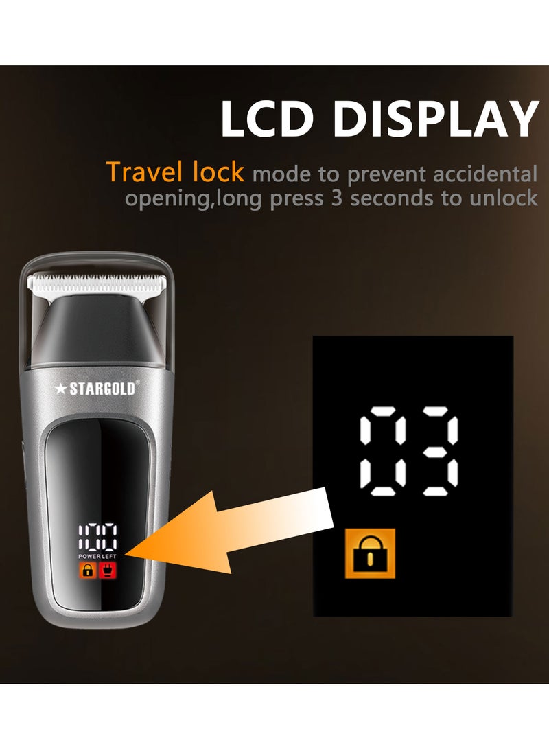 ستارجولد أداة تشذيب للسفر، مغناطيس للسفر، شفرة من الفولاذ المقاوم للصدأ، غطاء سفر ثانٍ وجلد احتجاجي - Image 5