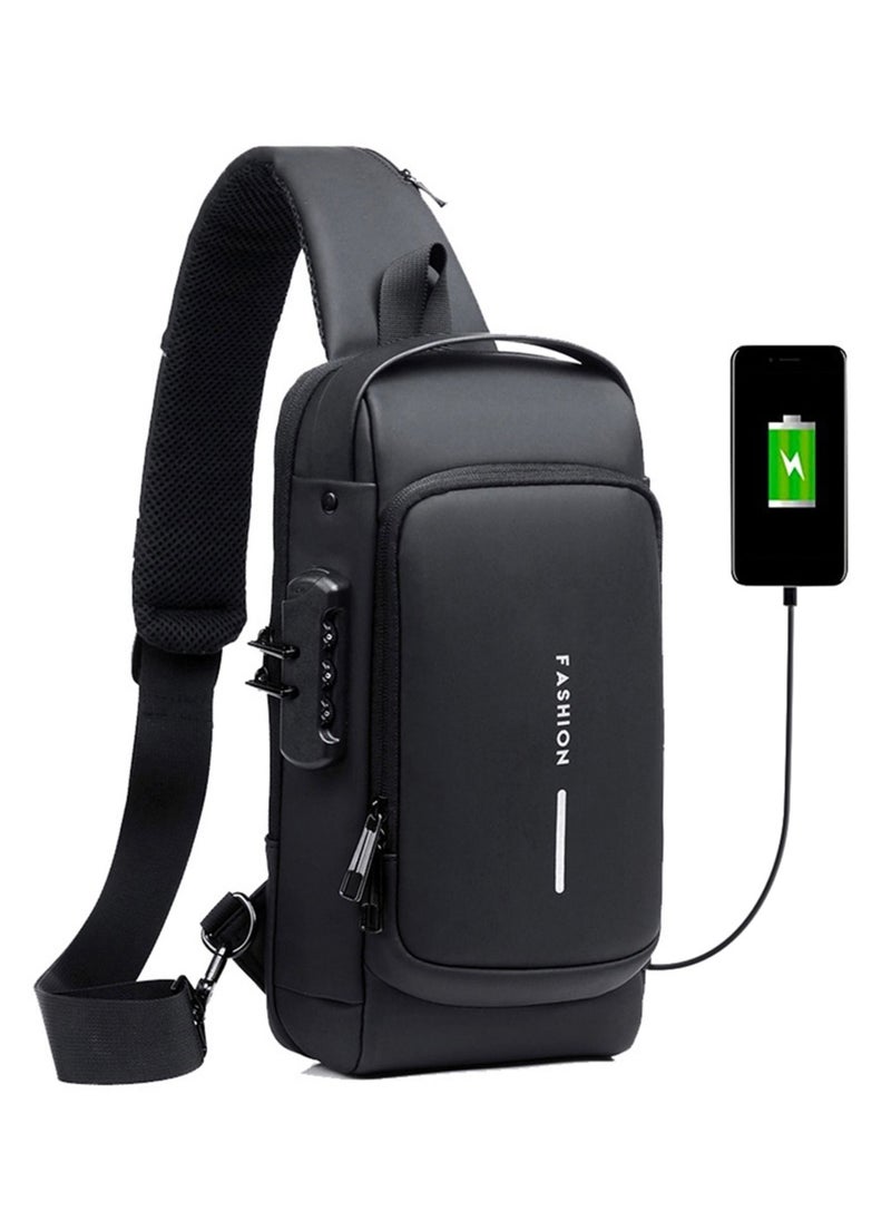 FASHION Men Multifunctional Waterproof Password Anti-theft Chest Bag  - Image 1