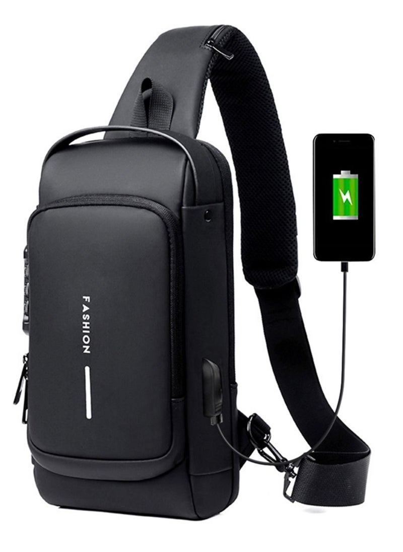 FASHION Men Multifunctional Waterproof Password Anti-theft Chest Bag  - Image 2
