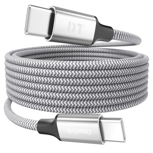 DteeDck 15 Ft USB C Cable Extra Long, 60W Fast Charging USBC to USB-C Cord, 480Mbps Data Transfer Type C Male to Male for Security Camera, Dash Cam, iPhone 17/16/15, Android Phone, iPad, Tablet - Image 1