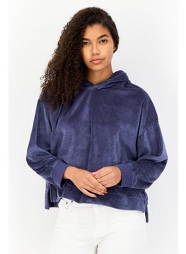 Aerie Women Petite Fleece Hoodie, Blue  - Image 1