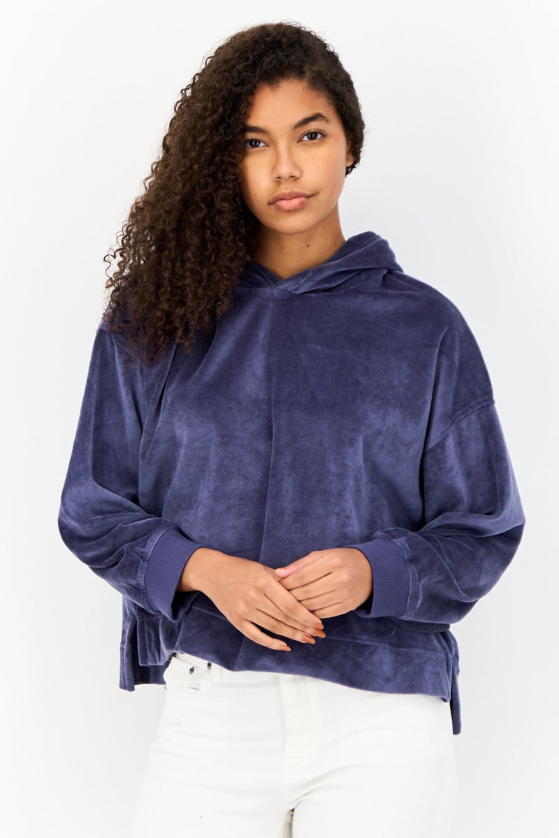 Aerie هودي فليس صغير للنساء، أزرق - Image 1