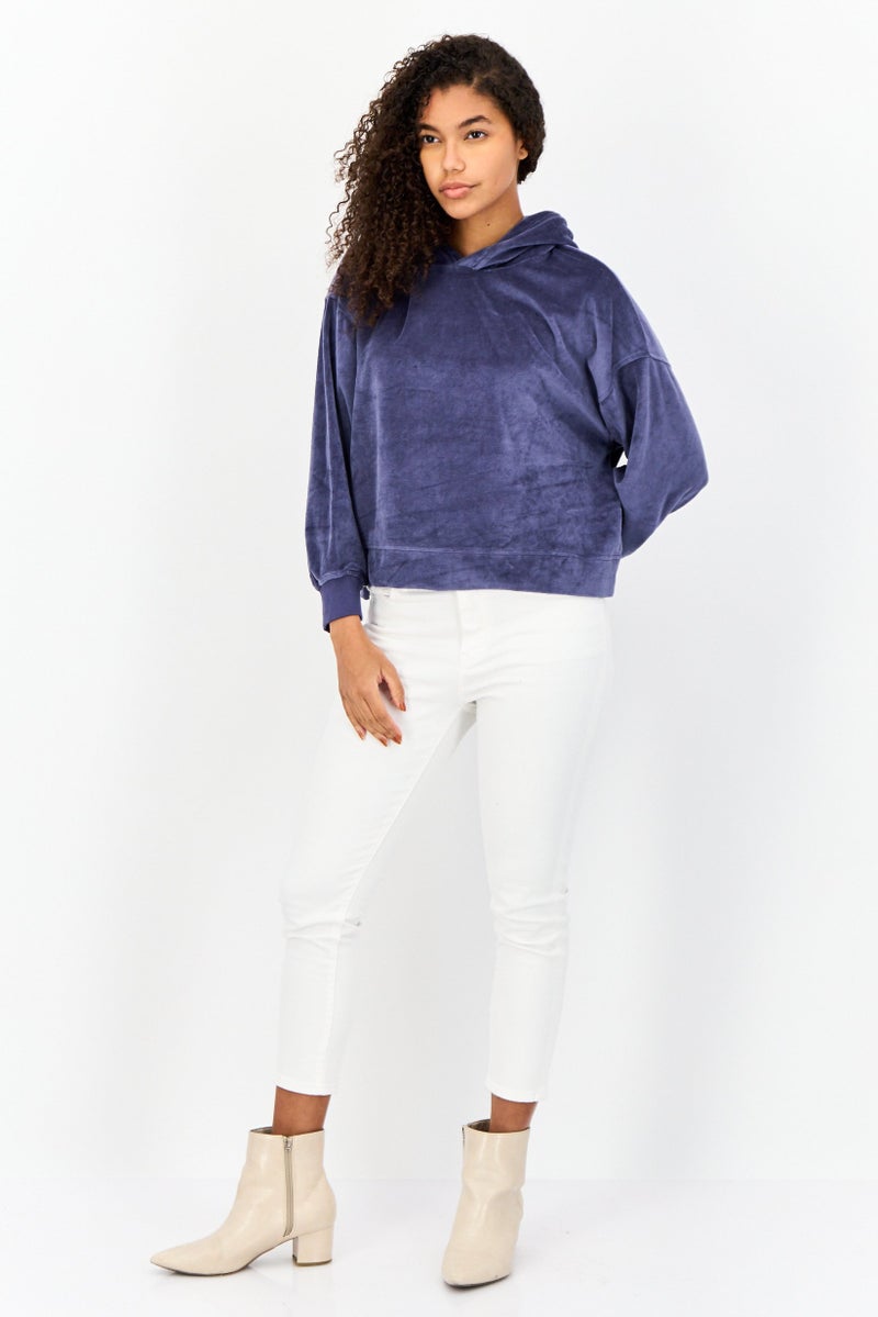 Aerie هودي فليس صغير للنساء، أزرق - Image 4