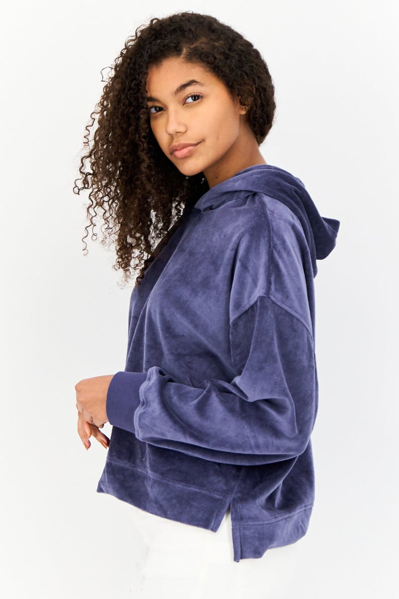 Aerie هودي فليس صغير للنساء، أزرق - Image 2