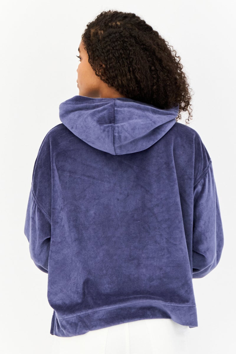 Aerie هودي فليس صغير للنساء، أزرق - Image 3