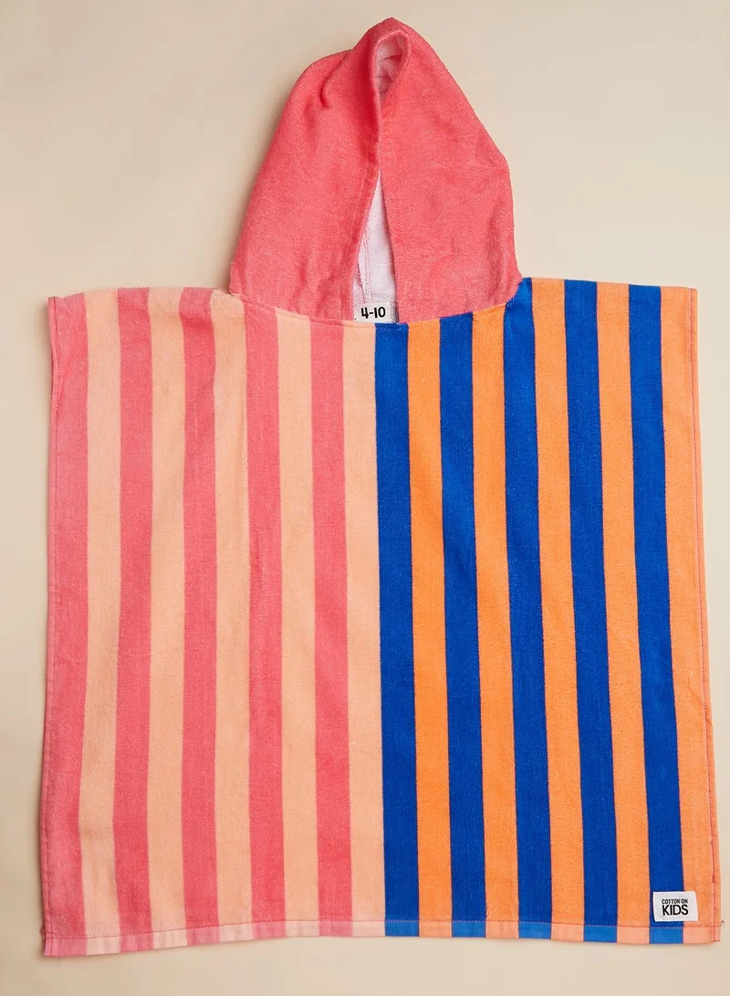 Cotton On Kids Colour Block Stripe Hooded Towel