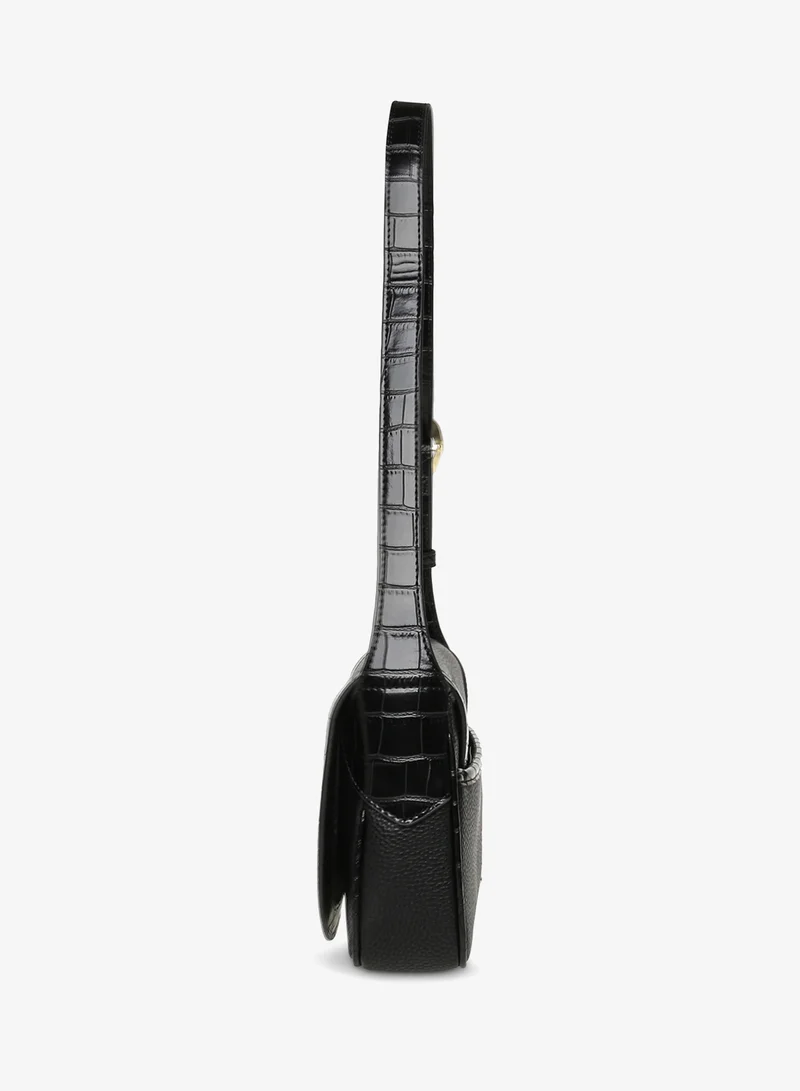 Steve Madden BLACK/GOLD Croco Pebble PU Shoulder Bag for Women | Best Price UAE