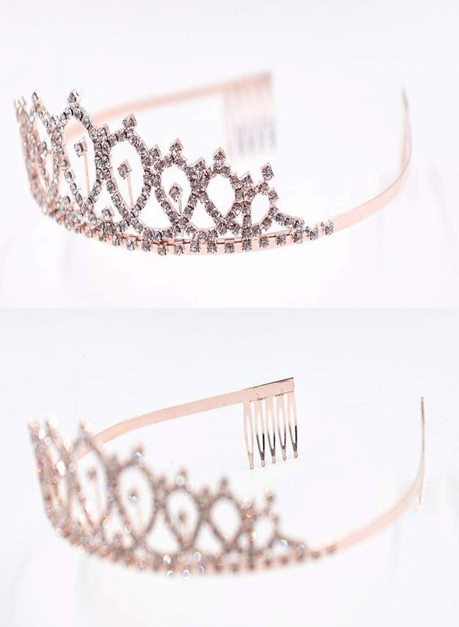 JEMICA Birthday Girl Sash & Rhinestone Tiara Kit - Rose Gold Birthday Gifts Glitter Birthday Sash Birthday Party Favors - Image 4