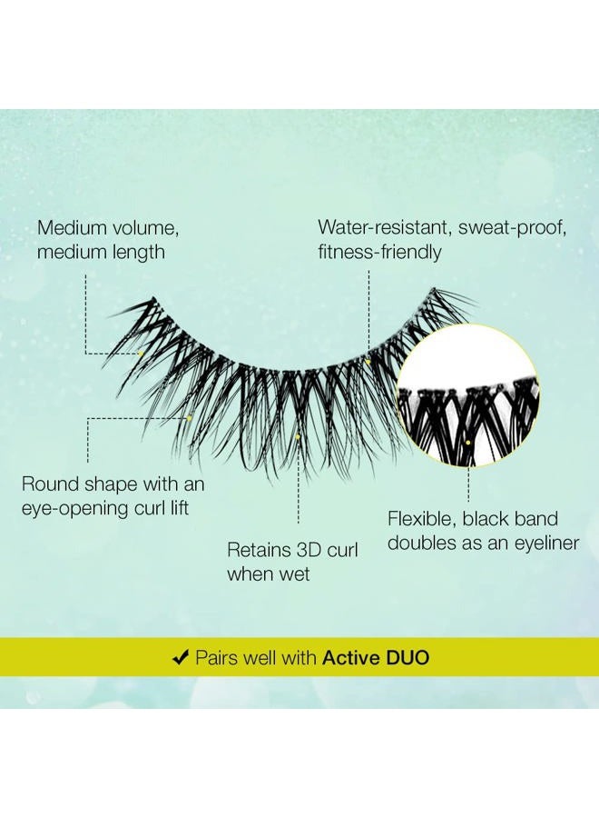 ARDELL Active Lashes Chin Up - Waterproof, Natural Volume False Eyelashes for Natural Look, 1 Pair - Image 4