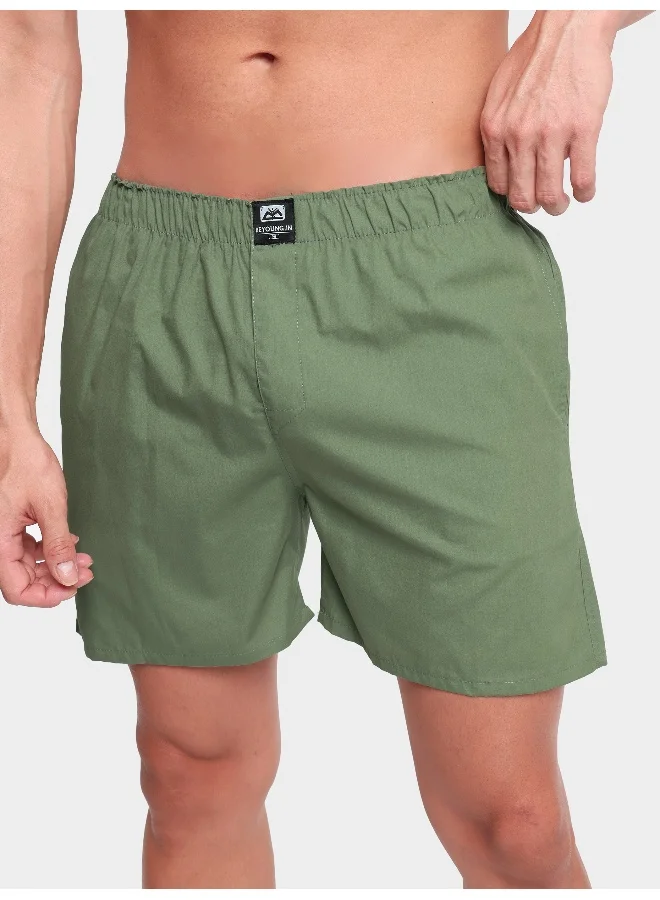 Beyoung Plain Sage Green Mens Boxer