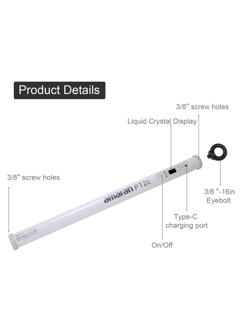 Aputure Amaran PT2c Pixel Led Tube Light,8 RGBWW Pixels Tube Video Light,6W Power (60cm/23.6Inch) Amaran T2C  - Image 5
