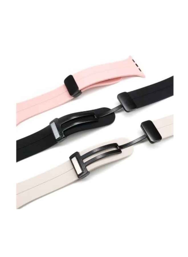 Silicone Strap for Apple Watch - Pink - Water Resistant - Size - 38-40-41 mm  - Image 3