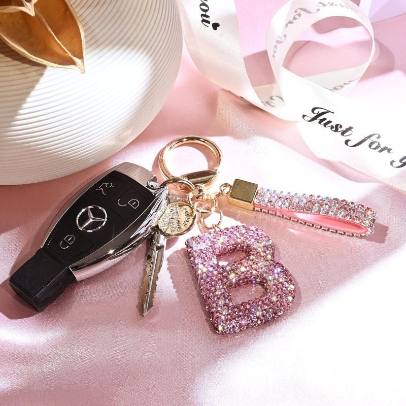 Personalized Initial Keychain: Silver Shiny Keychain - Monogram Keychain for Women Girls Car Key Backpack Accessory Gift - Image 2
