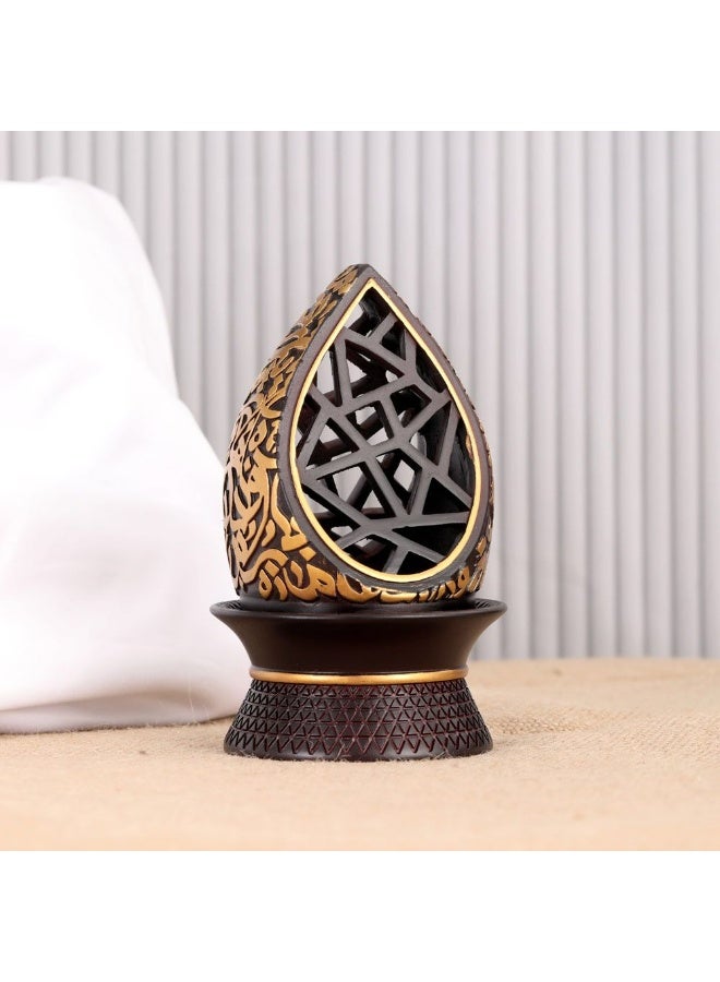 رادین مبخرة عطرية أنيقة من الراتنج بأسلوب عربي، حاملة بخور عود مع صينية معدنية للتبخير لليوغا، العلاج العطري، غرفة النوم، المنزل والمكتب - Image 1