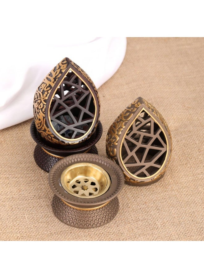 رادین مبخرة عطرية أنيقة من الراتنج بأسلوب عربي، حاملة بخور عود مع صينية معدنية للتبخير لليوغا، العلاج العطري، غرفة النوم، المنزل والمكتب - Image 2